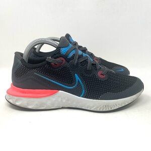 Nike Renew Run CT1430-090 (GS) Athletic Shoe Black Blue‎ Youth 6